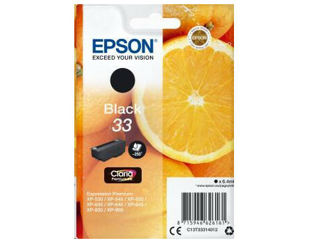 Wkłady Epson 33, C13T33314012 - oryginalny (Czarny)