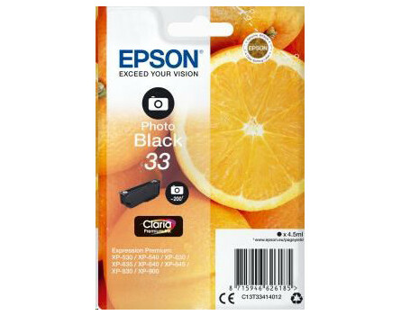 Wkłady Epson 33, C13T33414012 - oryginalny (Photo czarny)