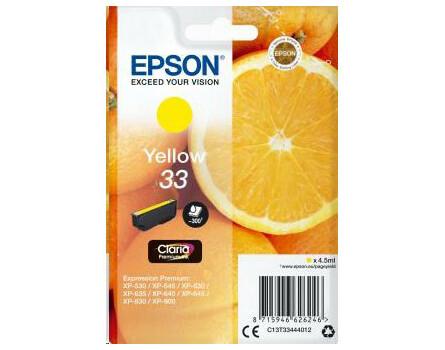 Wkłady Epson 33, C13T33444012 - oryginalny (Żółty)