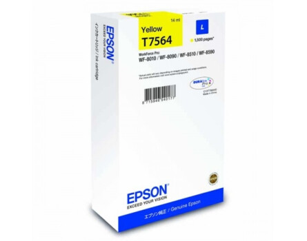 Cartridge Epson T7564 (L), C13T756440 - oryginalny (Żółty)