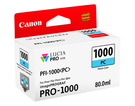 Cartridge Canon PFI-1000PC, PFI-1000 PC, 0550C001 - oryginalny (Cyjan zdjęcie)