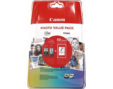 Cartridge Canon PG-540XL + CL-541XL + 50 x Photo Paper GP-501, 5222B013 - oryginalny (Czarny)
