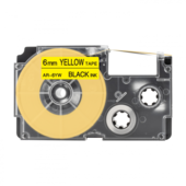 Kompatibilní páska s Casio XR-6YW, 6mm x 8m (černý tisk / žlutý podklad)