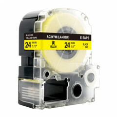 Kompatibilní páska s Epson AC24YW 24 mm x 8 m cerný tisk/ žlutý podklad