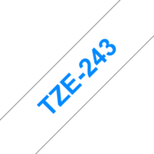 Taśma Brother TZ-243 (niebieski / biały)