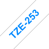 Taśma Brother TZ-253 (niebieski / biały)