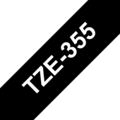 Taśma Brother TZ-355 (biały Drukowanie / czarne tło)