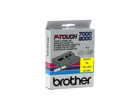 Taśma do drukarki etykiet firmy Brother TX-651, 24mm, czarny drukowania / żółtym bazy