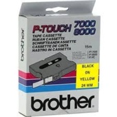 Taśma do drukarki etykiet firmy Brother TX-651, 24mm, czarny drukowania / żółtym bazy