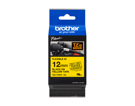 Taśma Brother TZ-FX631 (czarny druk / żółtym tle)