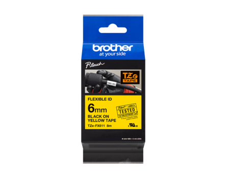 Taśma Brother TZ-FX611 (czarny druk / żółtym tle)