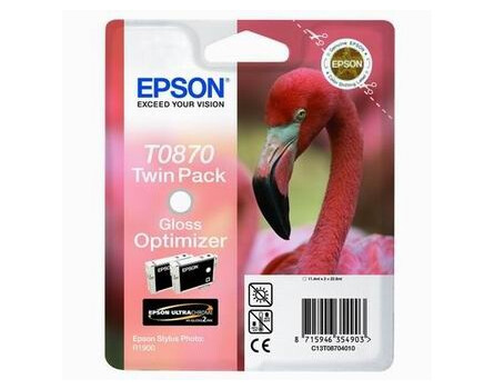 Epson T0870 Gloss Optimizer dwa zestawy Ultra Gloss wysoki połysk 2 Stylus Photo R1900 dla - Oryginalne
