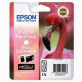 Epson T0870 Gloss Optimizer dwa zestawy Ultra Gloss wysoki połysk 2 Stylus Photo R1900 dla - Oryginalne