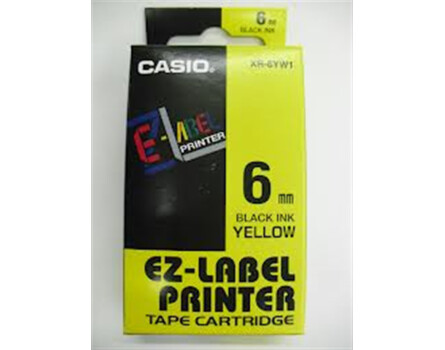 Taśma Casio XR-6YW1 (drukowanie czarno / żółtym tle) (6mm)