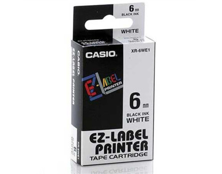 Taśma Casio XR-6WE1 (drukowanie czarno / białe tło) (6mm)