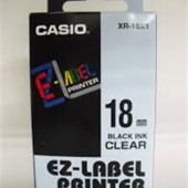 Taśma Casio XR-18x1 (drukowanie czarno / przezroczyste podłoże) (18 mm)