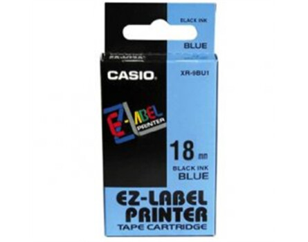 Taśma Casio XR-18BU1 (drukowanie czarno / niebieskim tle) (18 mm)