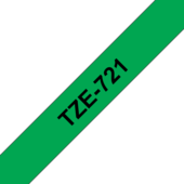 Taśma Brother TZ-721 (Drukowanie czarno / zielone tło)