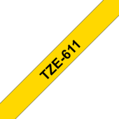 Taśma Brother TZ-611 (Drukowanie czarno / żółtym tle)