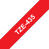Taśma Brother TZ-435 (biały druk / czerwonym tle)