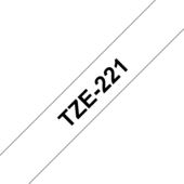 Taśma Brother TZ-221 (Drukowanie czarno / białe tło)