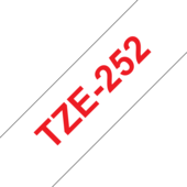 Taśma Brother TZ-252 (biały druk / czerwonym tle)