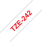 Taśma Brother TZ-242 (czerwony druk / białe tło)