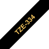 Taśma Brother TZ-334 (Golden wydruku / czarne tło)
