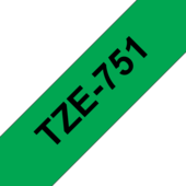 Taśma Brother TZ-751 (Drukowanie czarno / zielone tło)