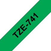 Taśma Brother TZ-741 (Drukowanie czarno / zielone tło)