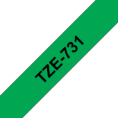 Taśma Brother TZ-731 (Drukowanie czarno / zielone tło)