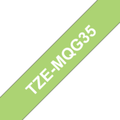 Taśma Brat TZE-MQG35 (biały Drukowanie / zielone tło)
