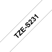 Taśma Brother TZ-S231 (drukowanie czarno / białe tło)