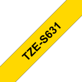 Taśma Brother TZ-S631 (drukowanie czarno / żółtym tle)