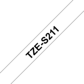 Taśma Brother TZ-S211 (biały druk / czarne tło)